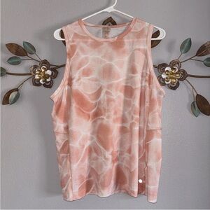 Calia Womens Peach White Split Back Muscle Tank Top Size Medium